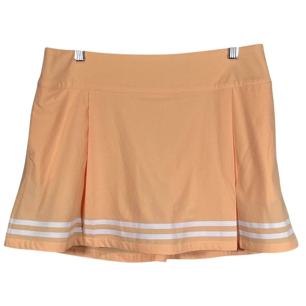 Calia Golf Skort Women's 12 Peach Orange‎ And White Side Zip